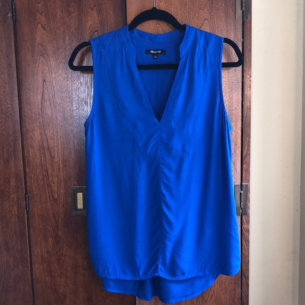 Madewell royal blue sleeveless blouse